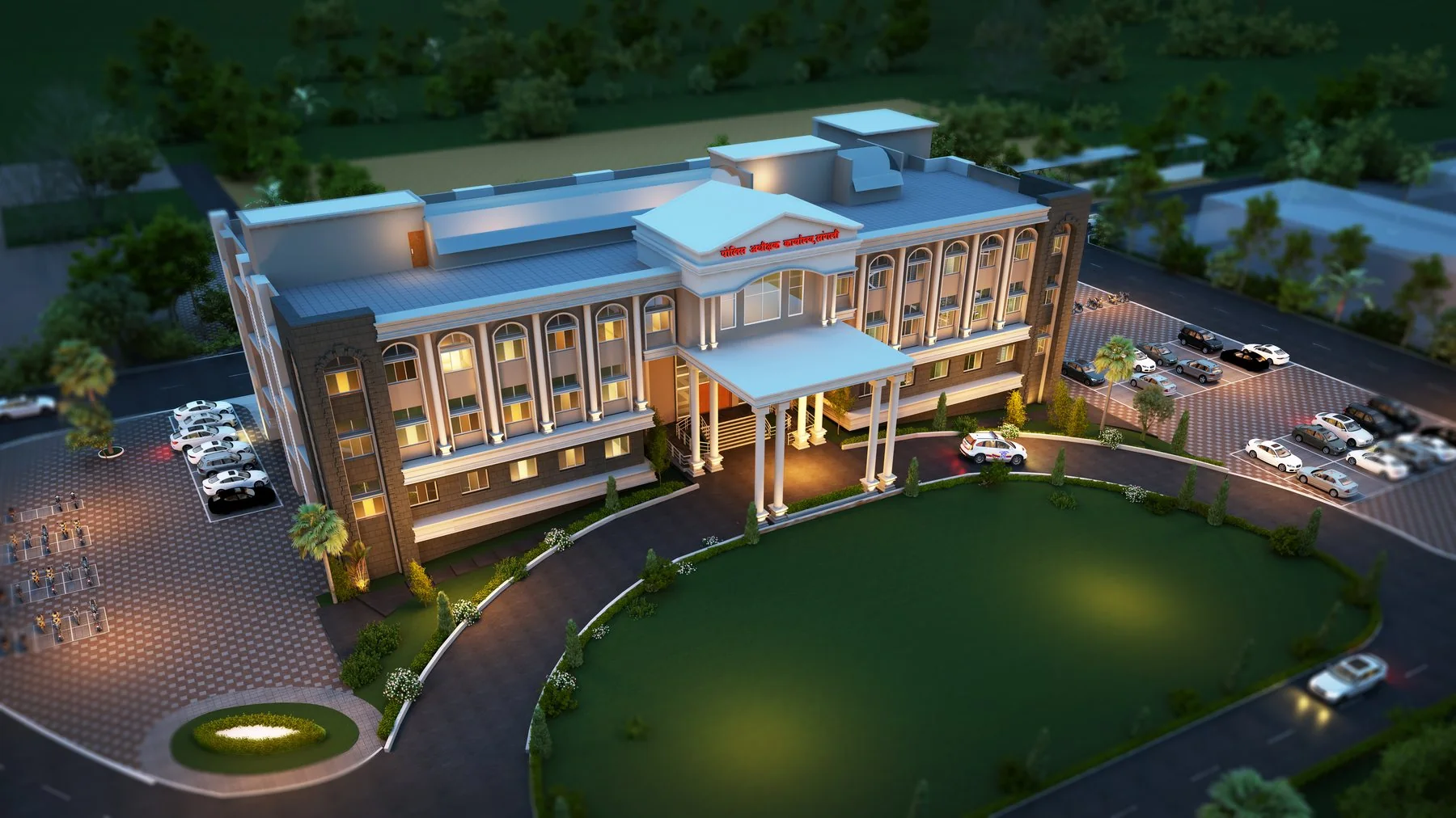 Architectural rendering of a public-sector construction project in Sangli